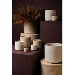 PTMD Bloempot Fatima - 19x19x19 cm - Keramiek - Wit
