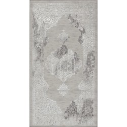 Vintage Oosters Tapijt AZRA - Wit/Grijs - 80x150 cm 