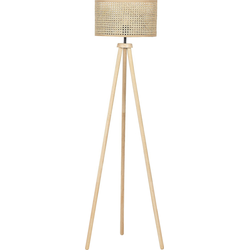 Beliani PENTON - Staande lamp-Natuurlijk-Rotan, Rubberhout