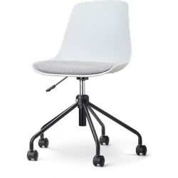 Nout-Liv bureaustoel wit met lichtgrijs zitkussen - zwart onderstel