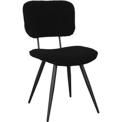 LABEL51 Eetkamerstoel Ted - Zwart - Teddy - Black Frame