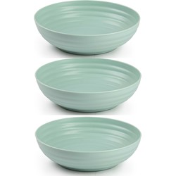 Set van 6x kommetjes/schaaltjes - Dessert/ontbijt - Kunststof - D22 cm - Mintgroen - Kommetjes