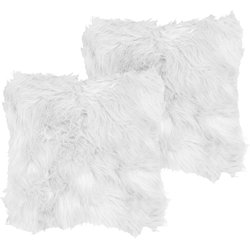 LUBHA - Sierkussen set van 2 - Wit - 42 x 42 cm - Polyester