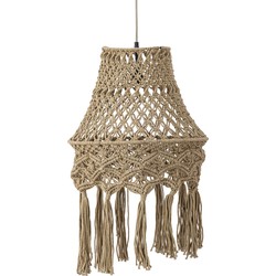 PTMD Milley Green cotton macrame hanging lamp round