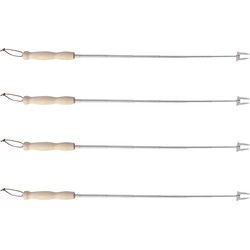 4x RVS Barbecue vorken uitschuifbaar 80 cm BBQ gereedschap - Barbecue tangen