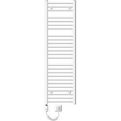 ECD Germany Badkamerradiator elektrisch met verwarmingselement 1200W - 400 x 1500 mm - wit - gebogen met zijaansluiting