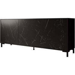 Meubella Dressoir Masimo - Zwart Mamer - 200 cm