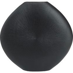 PTMD Tiro Black Aluminium Pot Oval Stripe Pattern