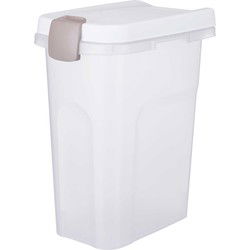 TRIXIE VOERTON LUCHTDICHT AFSLUITBAAR KUNSTSTOF TRANSPARANT WIT / WIT 15 LTR 22X34X41,5 CM