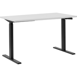 DESTIN II - Verstelbaar bureau - Wit/Zwart - 130 cm - Spaanplaat