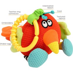 Dolce Dolce Toys baby speelgoed Classic papegaai Petra - 19 cm - kraamcadeau meisje / jongen - 0 jaar / 6 maanden