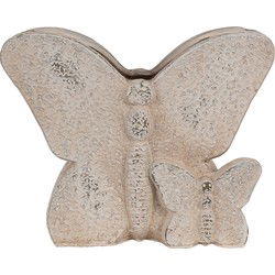 Clayre & Eef Bloempot Vlinder Beige Steen