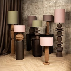 PTMD Lampenkap Rivvo - 40x40x24 cm - Katoen - Roze