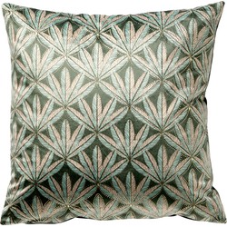 Dutch Decor CRESENTO - Sierkussen 45x45 cm - luxe kussen met bladmotief – Granite Green - multicolor - Dutch Decor