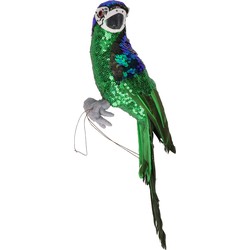 Groen woondecoratie beeld papegaai vogel 30 cm - Kerstbeeldjes