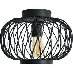 Plafondlamp Twist Small Ø25x18 - Metaal - Zwart