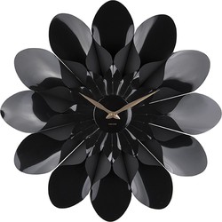 Wandklok Flower - Plastic - Zwart - Ø60cm