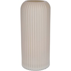 Bellatio Design Bloemenvaas - creme - matglas - D10 x H25 cm - Vazen