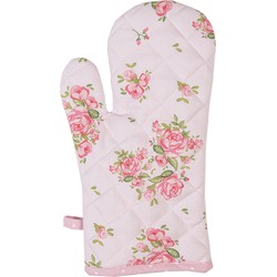 Clayre & Eef Ovenwant  18x30 cm Roze Katoen Rozen Ovenhandschoen