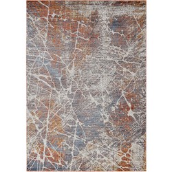 Vercai Rugs Troye Collectie - Laagpolig Vloerkleed - Meerkleurig Tapijt voor Woonkamer - Polyester - Terra - 80x150 cm