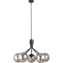 scandinavische hanglamp Galante Zwart 5-lichts