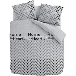 Cotton Rich Collection - Dekbedovertrek - Home Is Home - 240x200/220 - 2 Kussenslopen van 60x70 cm - Grijs