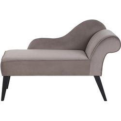 Beliani BIARRITZ - Chaise longue-Grijs-Fluweel