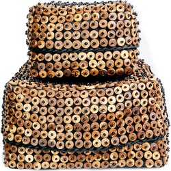The Coconut Shell Square Basket - Brown - SET2