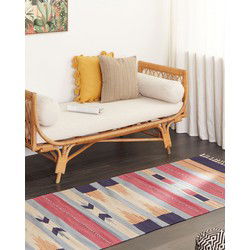 GANDZAK - Vloerkleed - Meerkleurig - 80 x 300 cm - Katoen