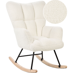 Beliani OULU - Schommelfauteuil-Wit-Bouclé