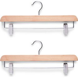 Zeller Kledinghanger - 2x - hout - 36 cm - luxe broek/rokhanger - Kledinghangers