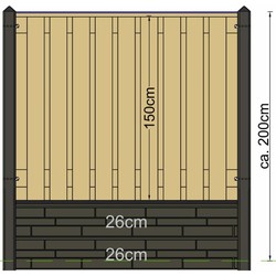 Berton paal Geul wit/grijs hoekmodel 280 cm Tuindeco