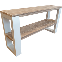 Wood4you - Side table New Orleans steigerhout 140Lx78HX38D cm wit