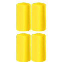 4x Kaarsen geel 6 x 10 cm 36 branduren sfeerkaarsen - Stompkaarsen