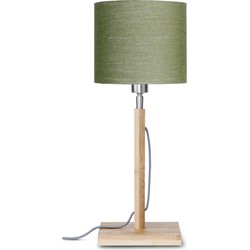 Tafellamp Fuji - Groen/Bamboe - Ø18cm