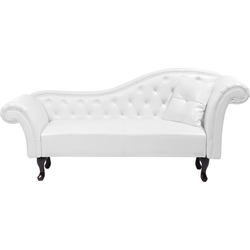 LATTES - Chaise longue - Wit - Rechterzijde - Kunstleer