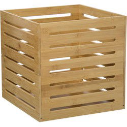 5Five Fruitkisten opslagbox - open structuur - lichtbruin - hout - L31 x B31 x H31 cm - Opbergkisten