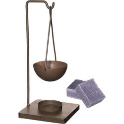 Ideas4seasons Amberblokjes/geurblokjes cadeauset - lavendel geur - inclusief geurbrander - Geurbranders