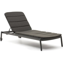 Kave Home - Ligstoel voor buiten Marcona van aluminium met een zwart geverfde afwerking