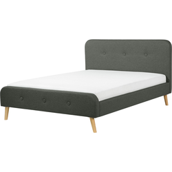 Beliani RENNES - Tweepersoonsbed-Grijs-Polyester