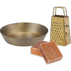 Amberblokjes/geurblokjes cadeauset - amber geur - inclusief schaaltje en mini rasp - Amberblokjes