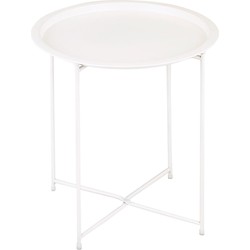 SVJ Bijzettafel Rond - 47 x 47 x 51 cm - Metaal - Wit