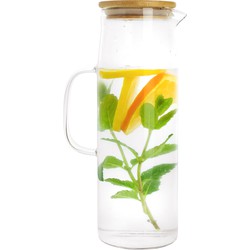 Krumble Karaf met handvat en houten deksel - 1,5 L - Glas