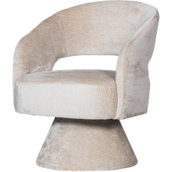 WOOOD Ebba Draaibare Fauteuil - Chenille - Naturel - 82x71x64