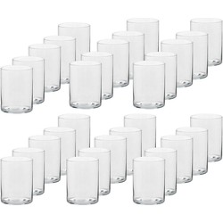 30x Glazen kaarsenhouders voor theelichtjes/waxinelichtjes 5,5 x 6,5 cm - Waxinelichtjeshouders