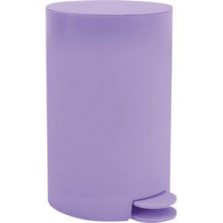 MSV kleine Pedaalemmer - kunststof - lila paars - 3L - 15 x 27 cm - Pedaalemmers
