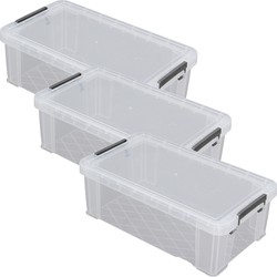 Allstore Opbergbox - 5x stuks - 5,8 liter - Transparant - 35 x 19 x 12 cm - Opbergbox