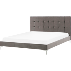 AMBERT  - Tweepersoonsbed - Grijs - 160 x 200 cm - Fluweel