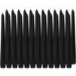 Trend Candles Dinerkaarsen - 24x stuks - zwart - 25 cm - Dinerkaarsen