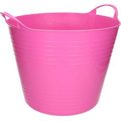 Flexibele emmer - roze - 27 liter - kunststof - 40 x 35 cm - Wasmanden